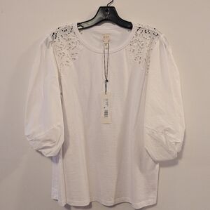 La Vie Rebecca Taylor White Embroidered Blouse